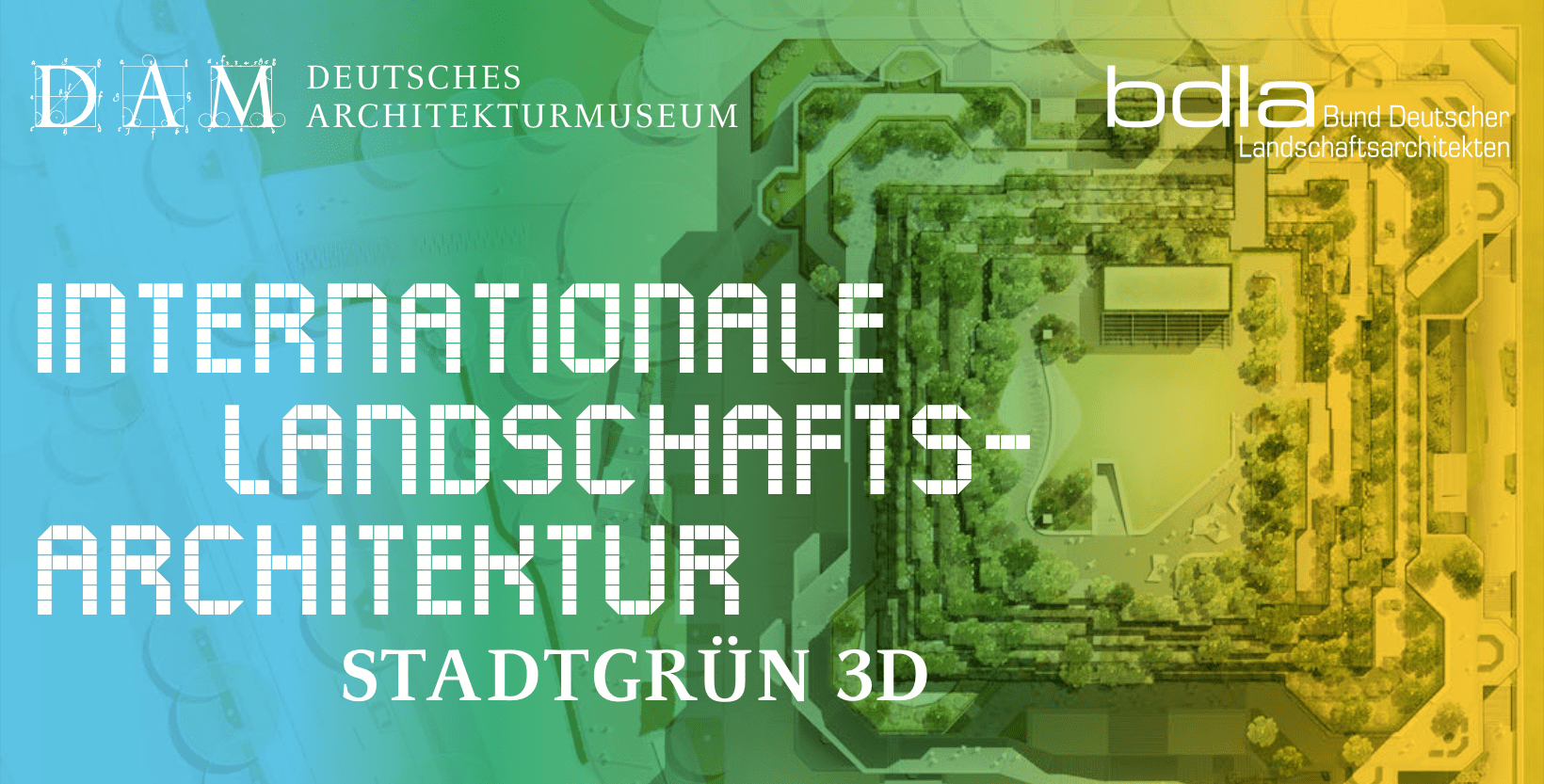 Die Einladung zur Vortragsreihe Stadtgrün 3D im DAM