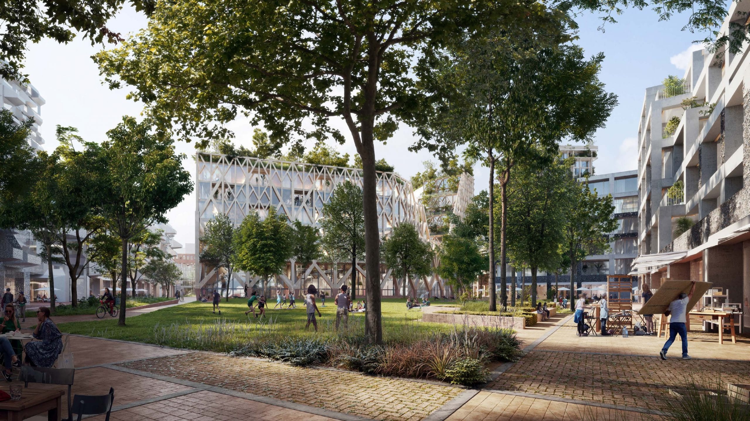 In Düsseldorf soll das Metro-Großmarkt-Gelände umgestaltet werden. Den städtebaulich-freiraumplanerischen Wettbewerb entschieden nun das Team von Acme