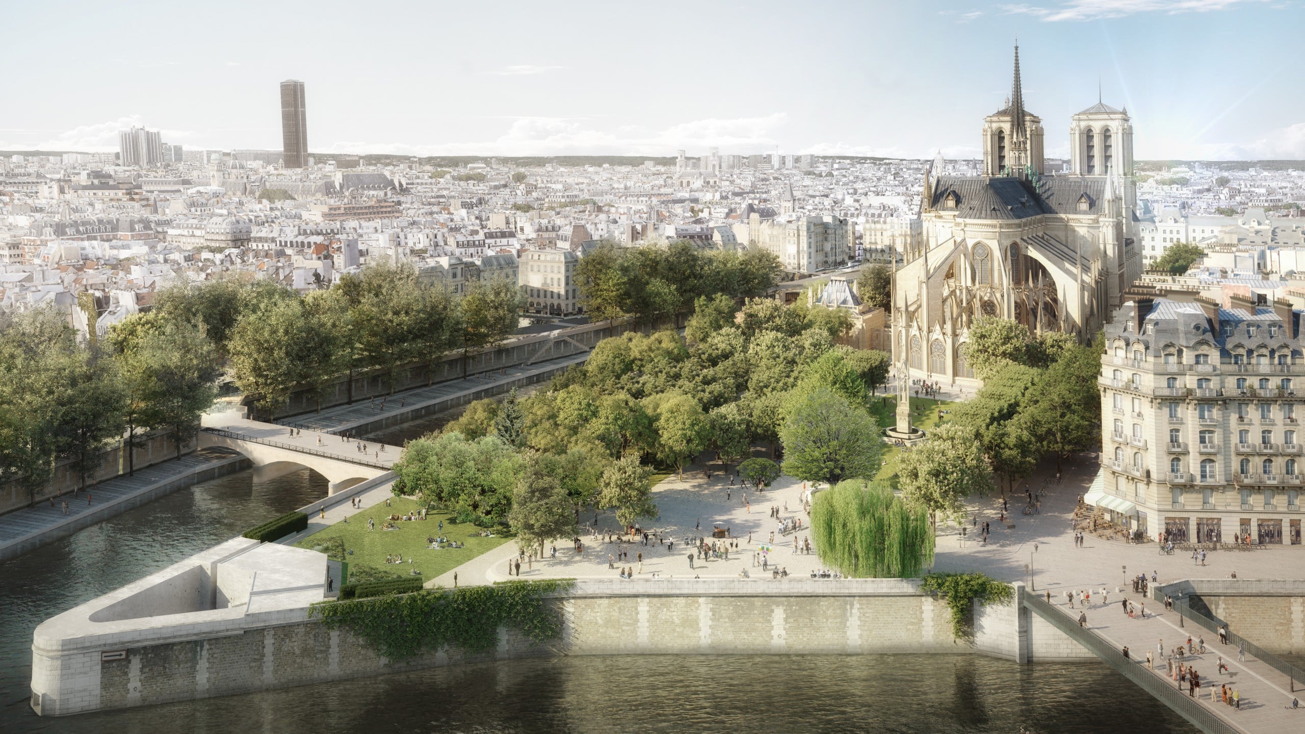 Der neue Vorplatz von Notre Dame ist zugleich Zugang und öffentlicher Raum. Copyright: Studio Alma für Bureau Bas Smets