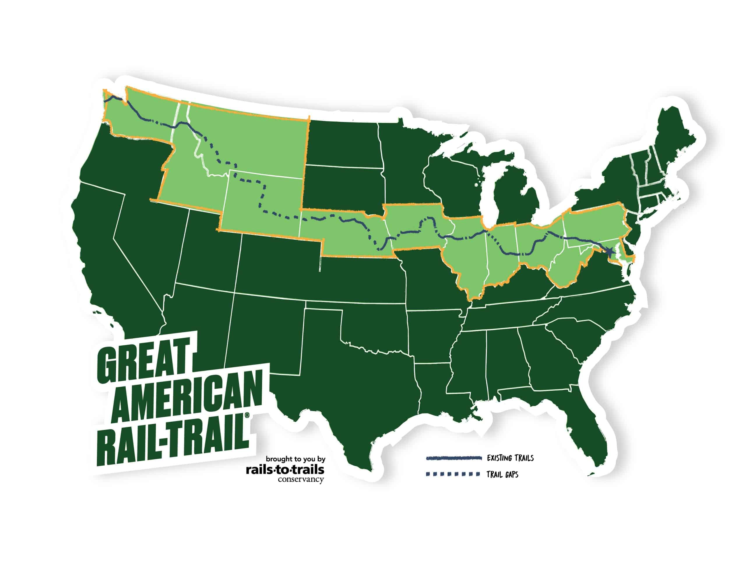 So soll der Great American Rail-Trail aussehen. Bildquelle: Rails-to-Trails Conservancy