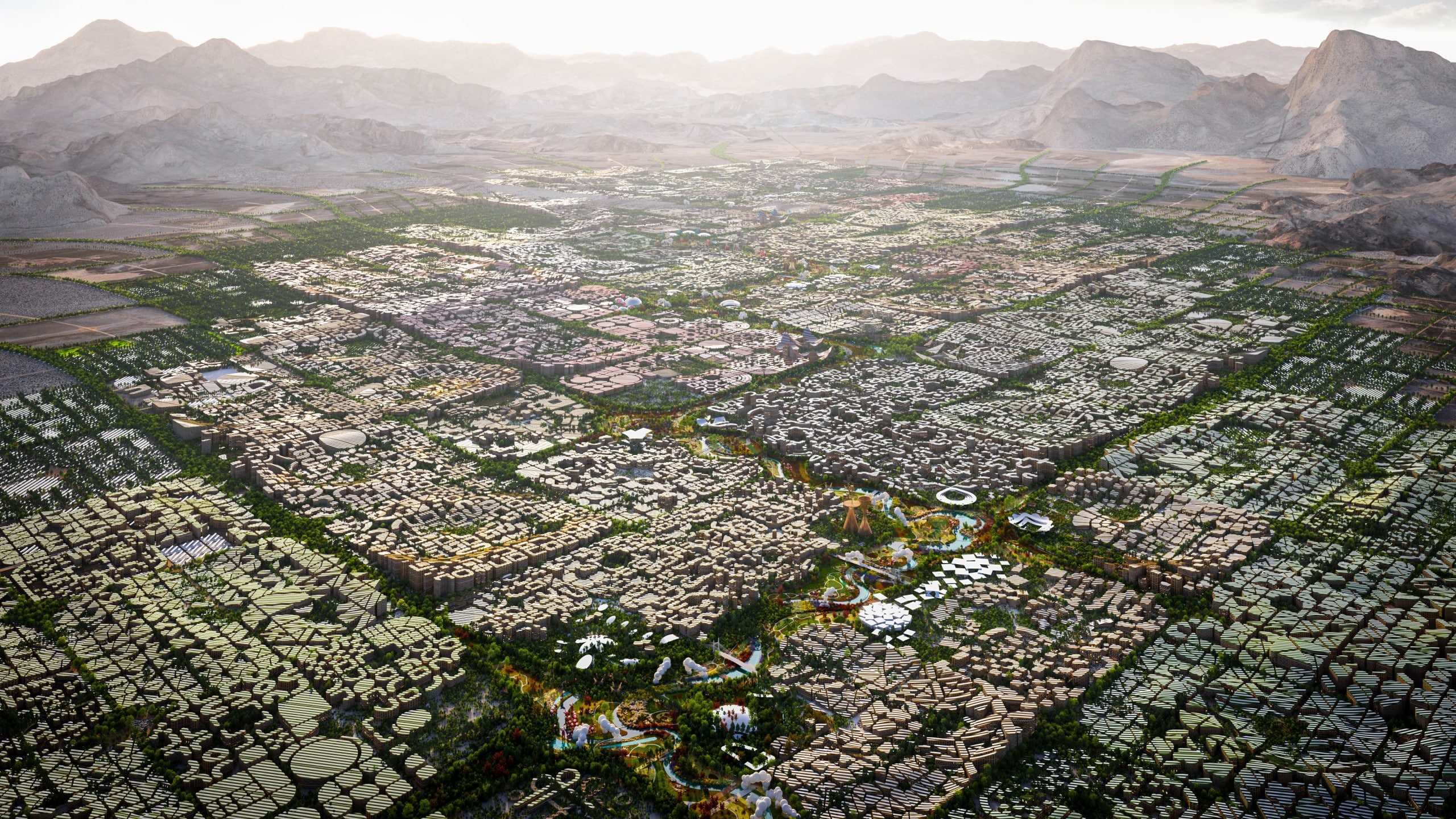 Vogelperspektive von der geplanten Stadt Telosa City. Bildquelle: Telosa