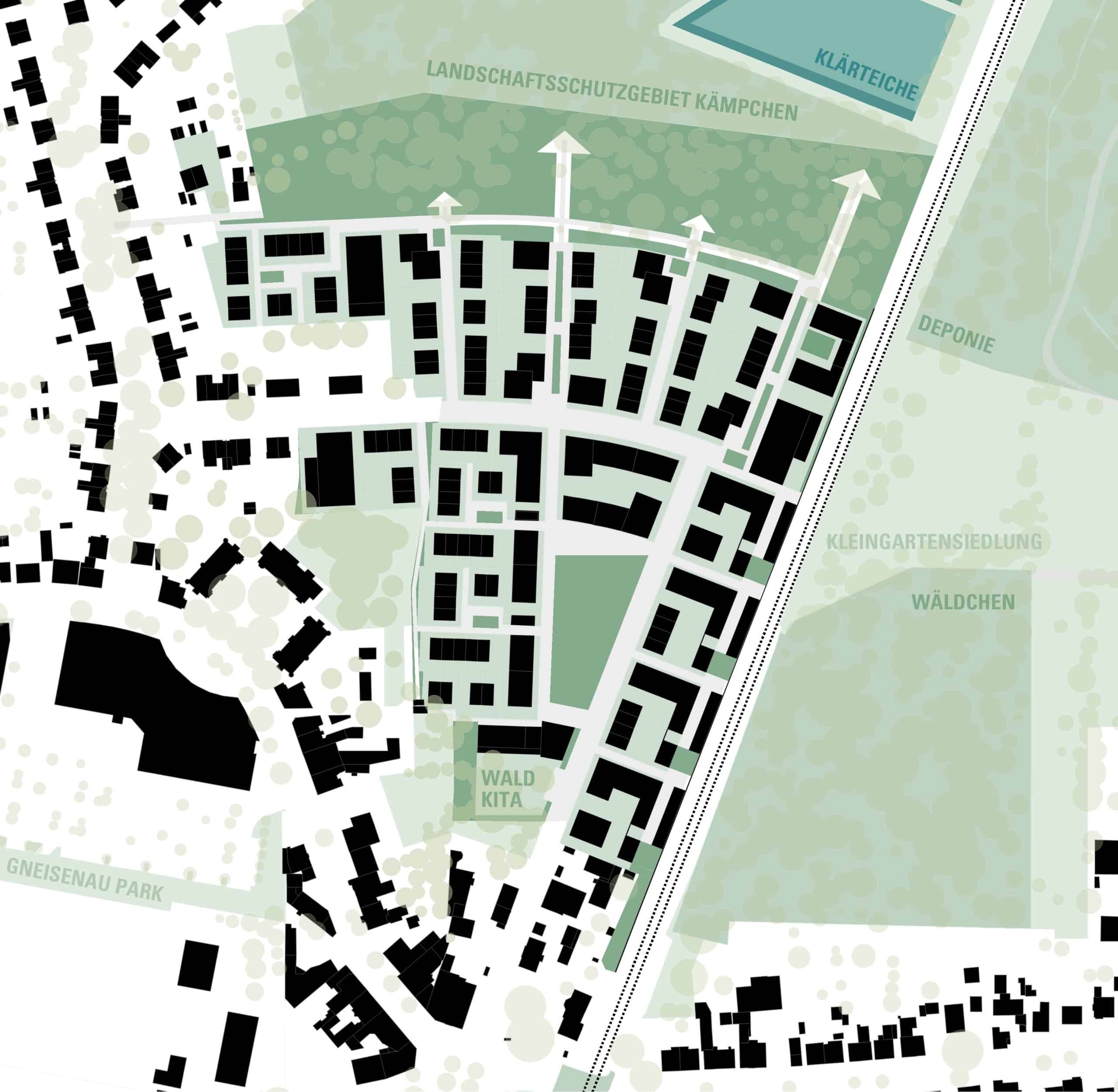 Lageplan Quartier Glücksstraße © Pesch Partner Architektur Stadtplanung GmbH mit club L94 Landschaftsarchitekten GmbH