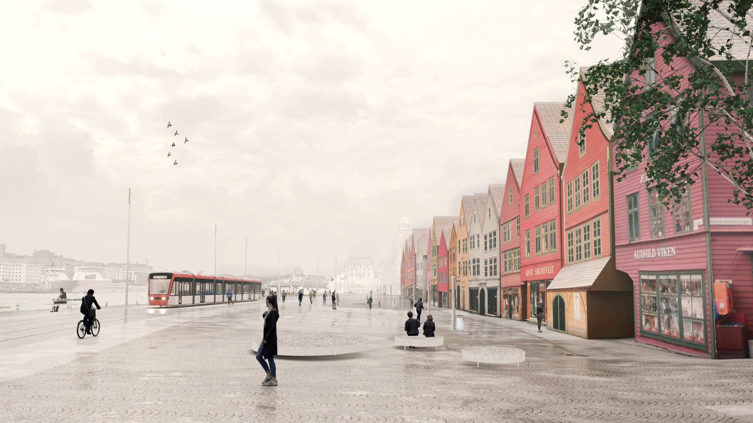 So könnte das Stadtzentrum aussehen. Quelle: Bymiljøetaten, Bergen kommune, 2022