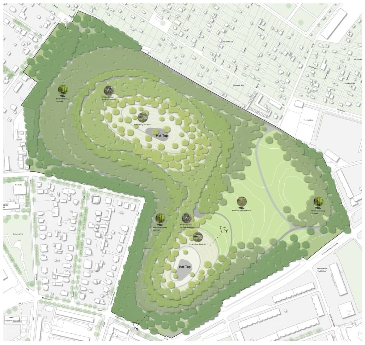 Lageplan – Volkspark im Jahr 2053, Grafik: Svenja Jarrath