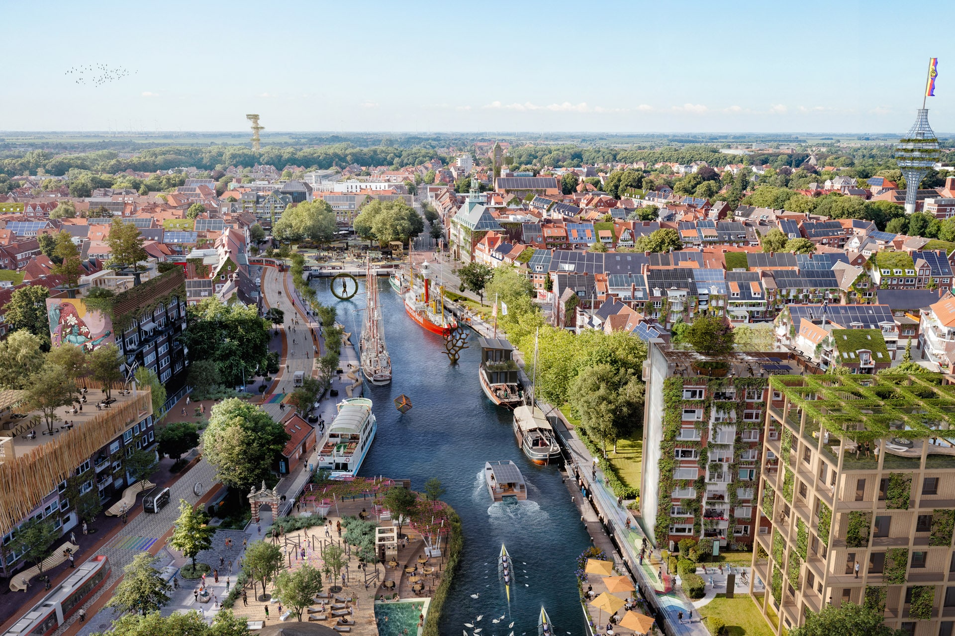 So könnte Emden im Jahr 2045 aussehen. Bildquelle: loomn architekturkommunikation